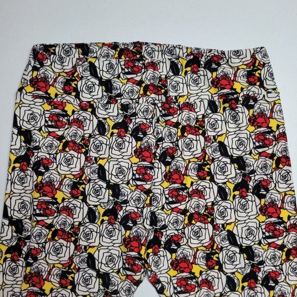 Lularoe Disney TC2 Leggings Soft Colorful Roses Comfortable Womens Plus Tall Cur - Picture 2 of 5